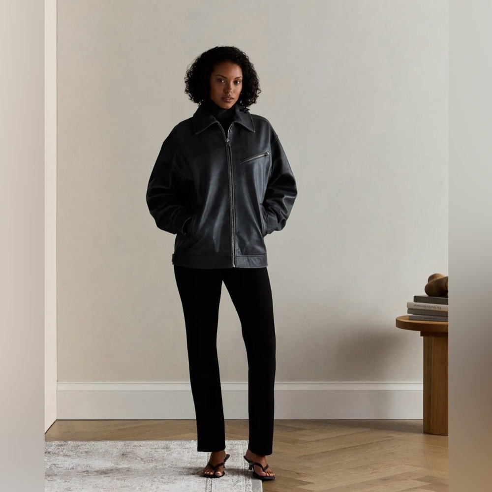 Quince Ultra Stretch Ponte Straight Leg Pants Slacks S 30” Inseam 2 4 6 Black